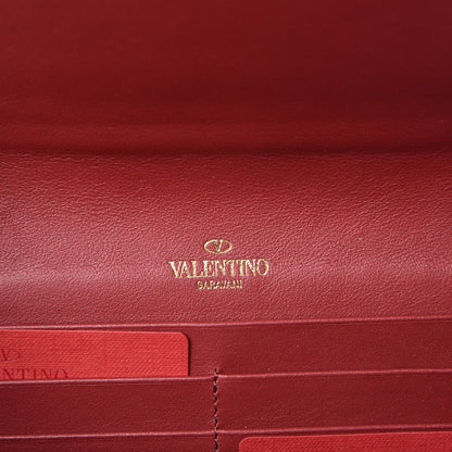 Valentino Garavani Vitello Rockstud Crossbody Wallet On Chain Rubino 6 of 8