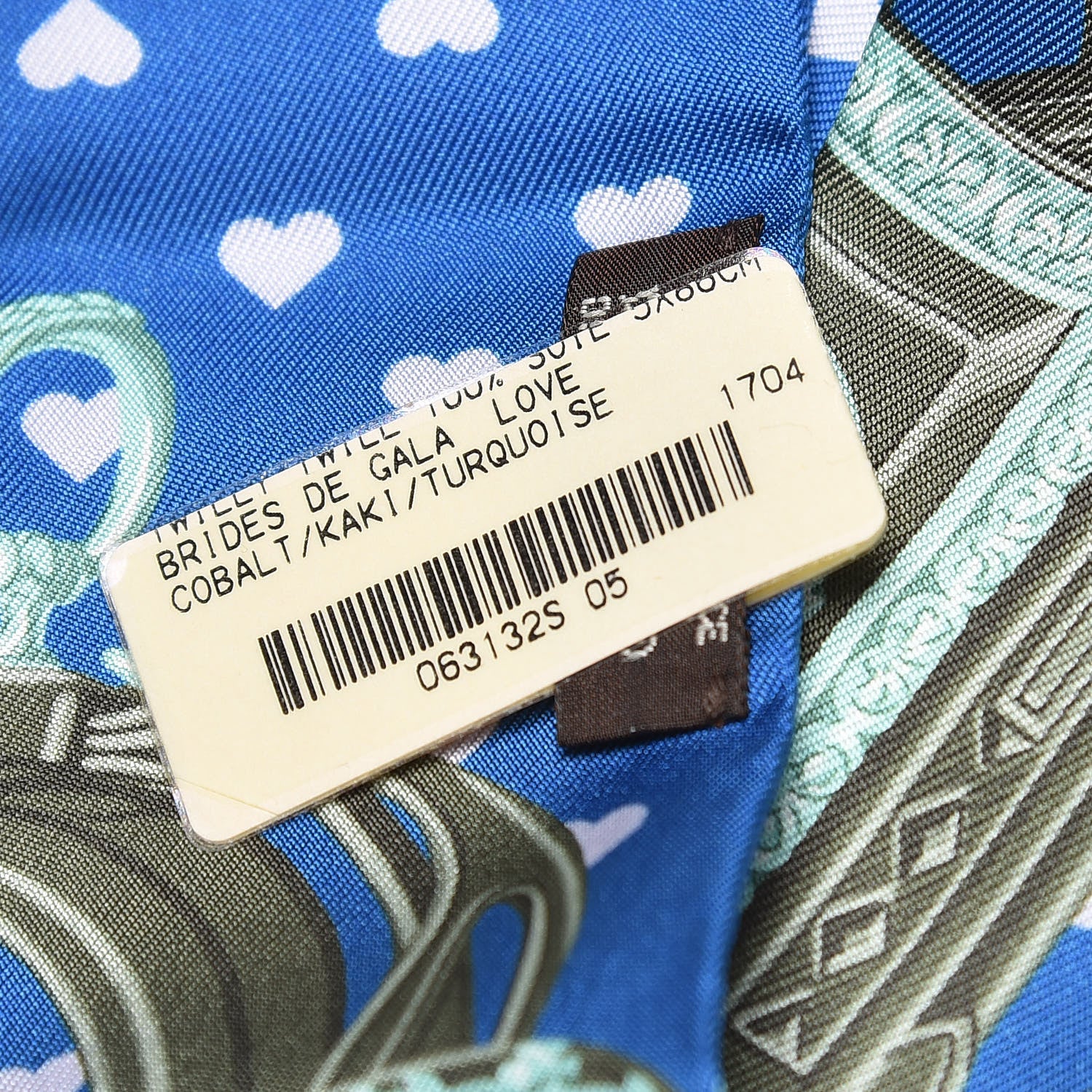 Hermes Silk Brides De Gala Love Twilly Cobalt Kaki Turquoise 3 of 4