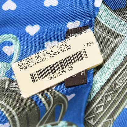 Hermes Silk Brides De Gala Love Twilly Cobalt Kaki Turquoise 3 of 4