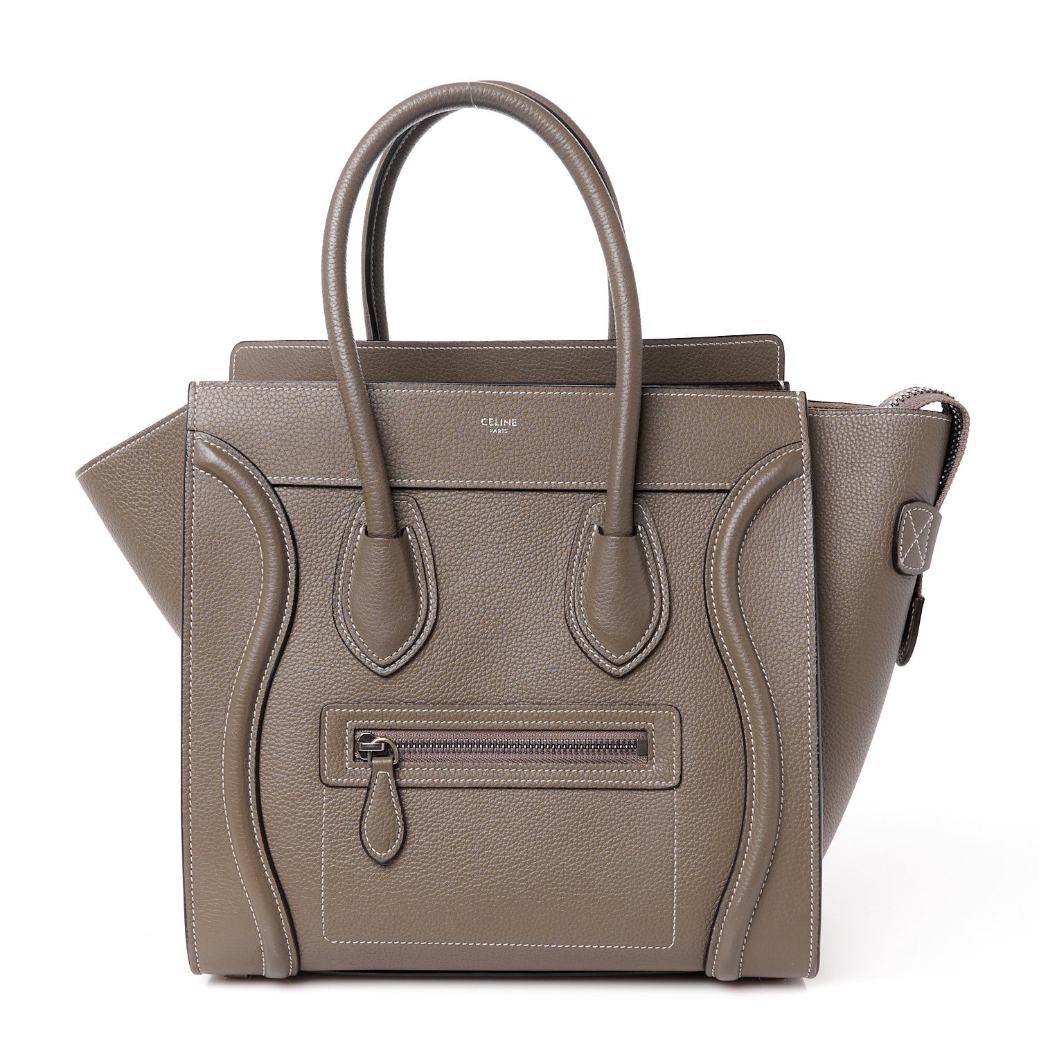 Celine Drummed Calfskin Micro Luggage Souris 1 of 10