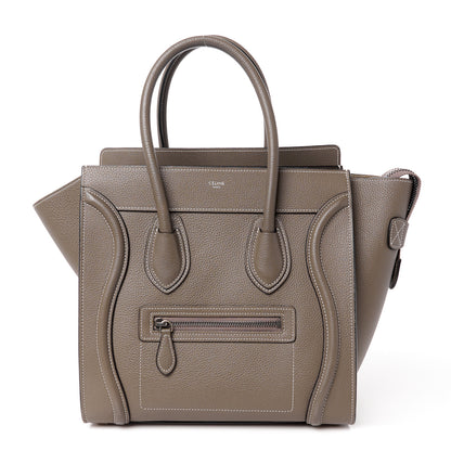 Celine Drummed Calfskin Micro Luggage Souris 1 of 10