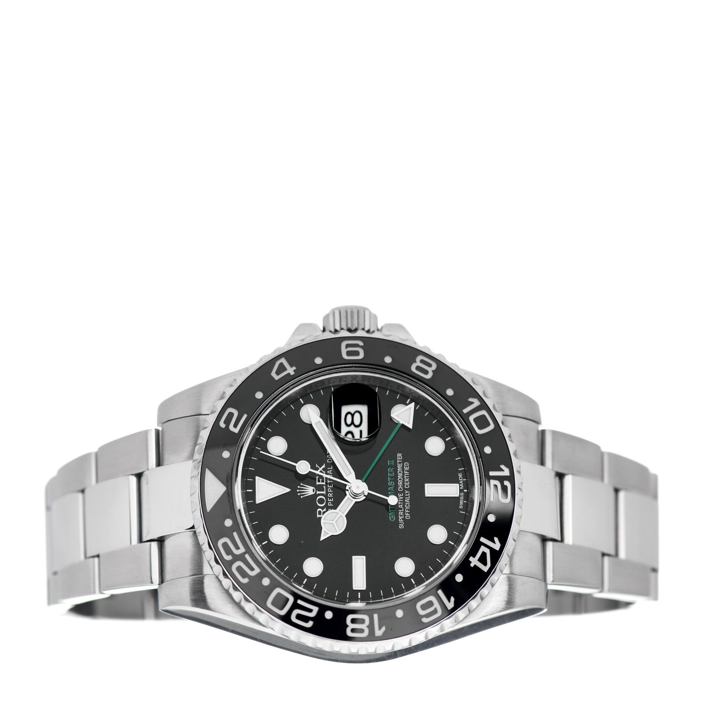 Stainless Steel 40mm Oyster Perpetual Date GMT Master II Watch Black 116710LN