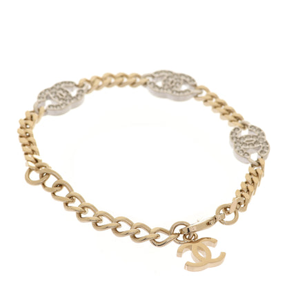 Chanel Crystal CC Chain Bracelet Gold Silver 3 of 6