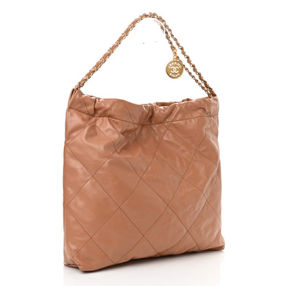 Chanel Shiny Calfskin Quilted Chanel 22 Brown 4 of 12