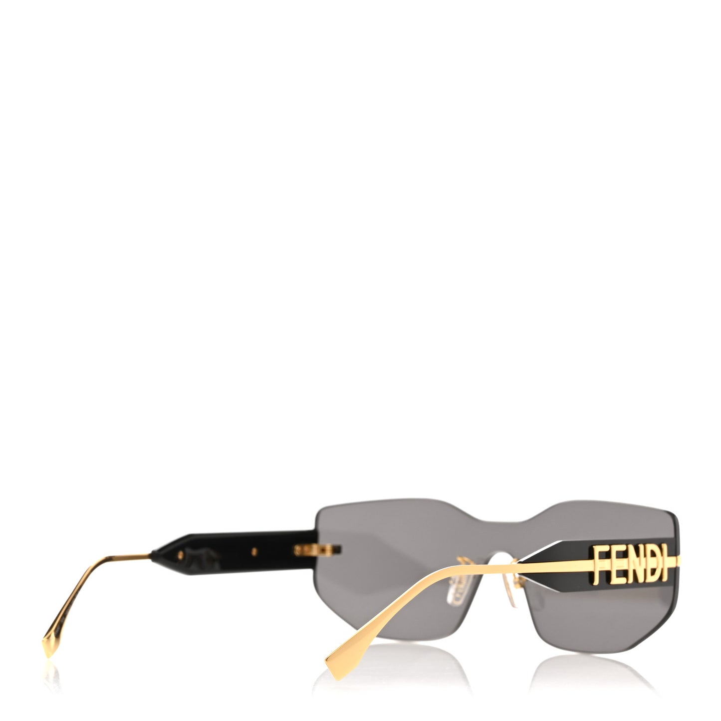 Metal Fendigraphy Shield Sunglasses FE 40066U Black Gold