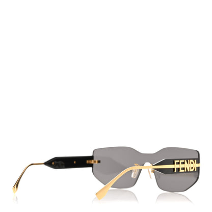 Fendi Metal Fendigraphy Shield Sunglasses FE 40066U Black Gold 4 of 7