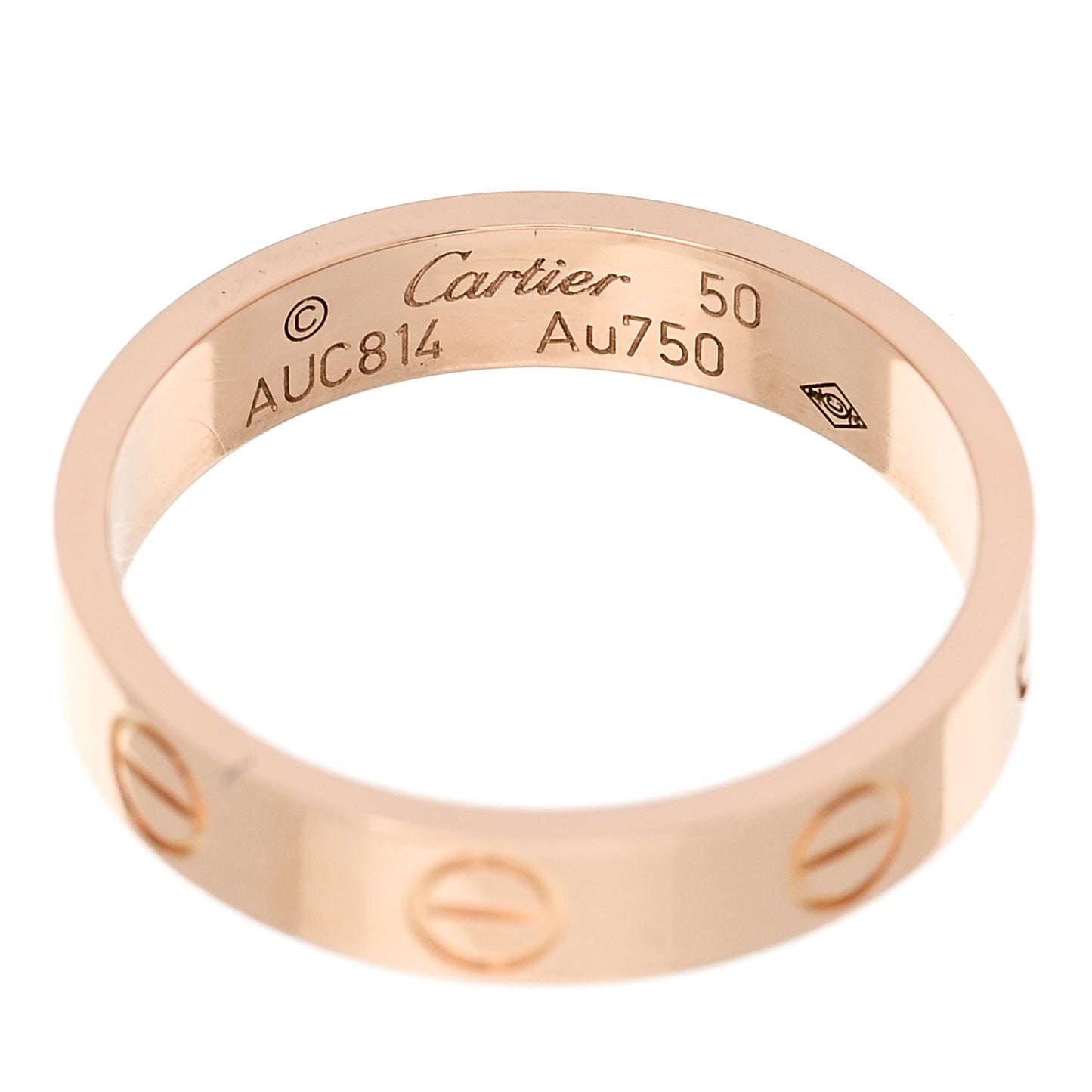18K Pink Gold 3.5mm LOVE Wedding Band Ring 50 5.25