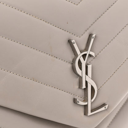 Saint Laurent Calfskin Y Quilted Monogram Medium Loulou Chain Satchel Granite 12 of 15