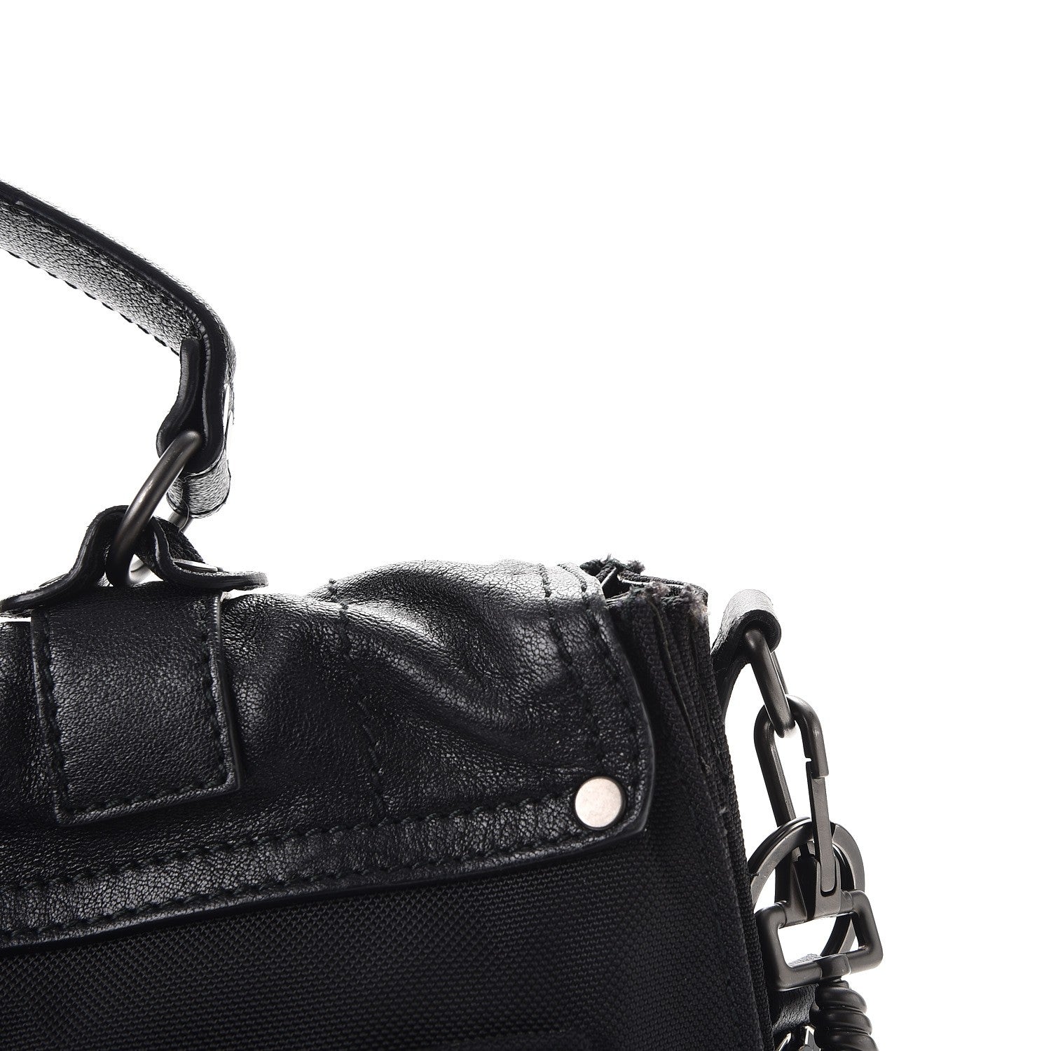 Proenza Schouler Lambskin Nylon Extra Large PS1 Satchel Black 11 of 14