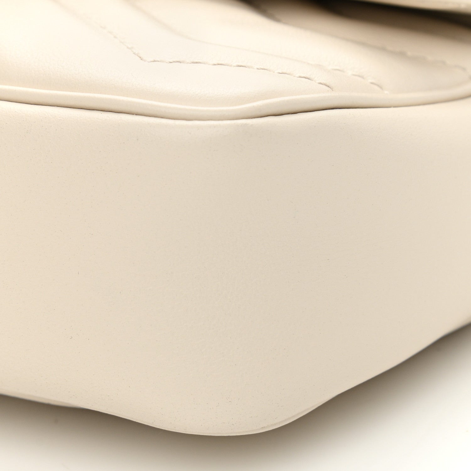Gucci Calfskin Matelasse Super Mini GG Marmont Shoulder Bag White 10 of 11