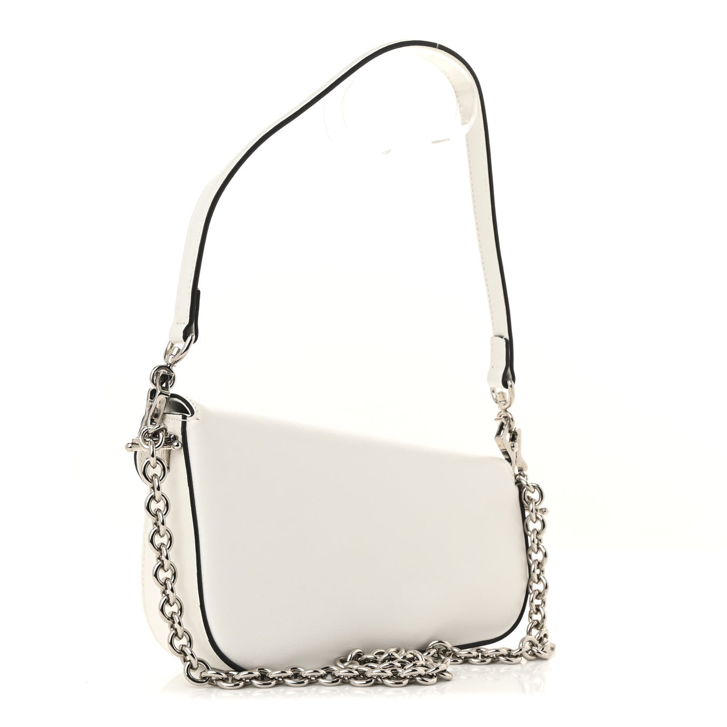 Demetra Mini Horsebit 1955 Asymmetric Shoulder Bag Great White