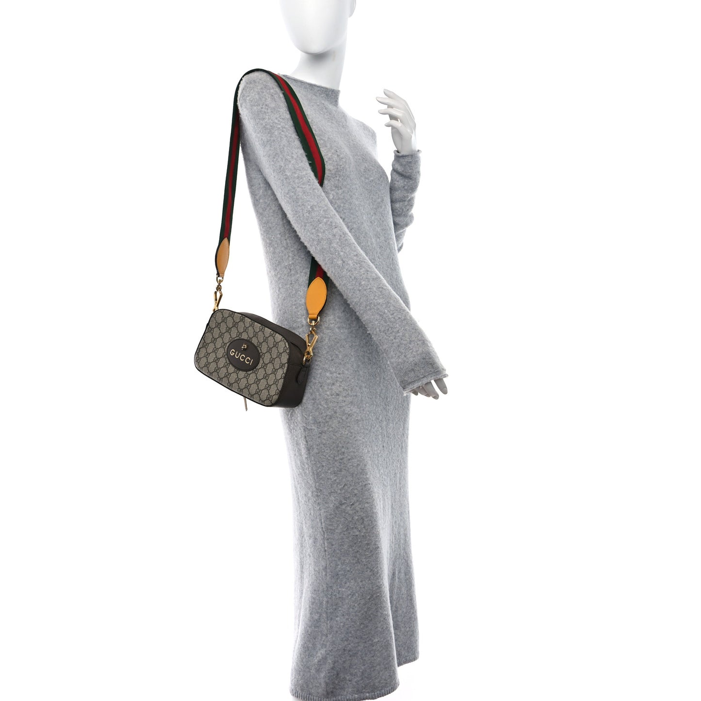 GG Supreme Monogram Web Neo Vintage Shoulder Bag Beige New Acero Crop