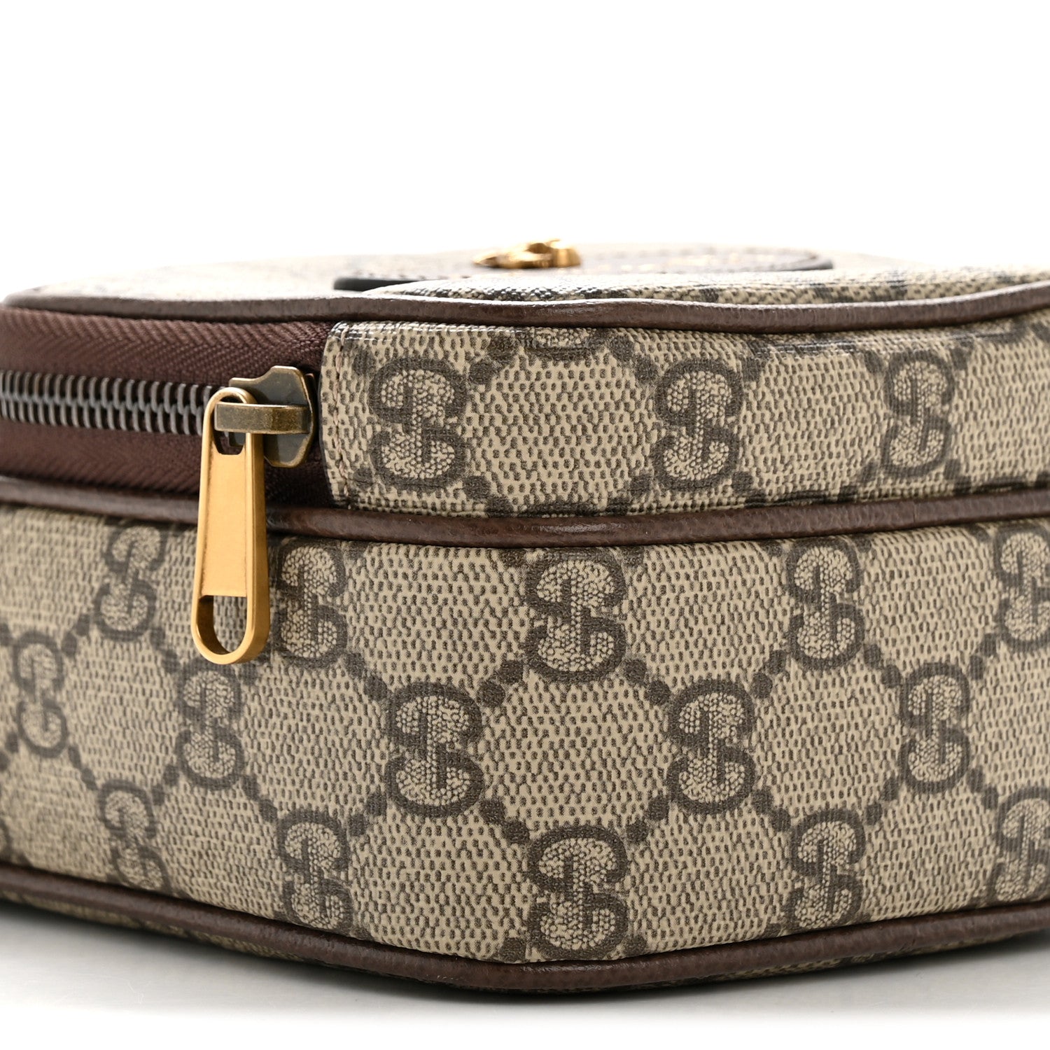 Gucci GG Supreme Monogram Mini Neo Vintage Double Zip Messenger Bag Beige New Acero Crop 9 of 11