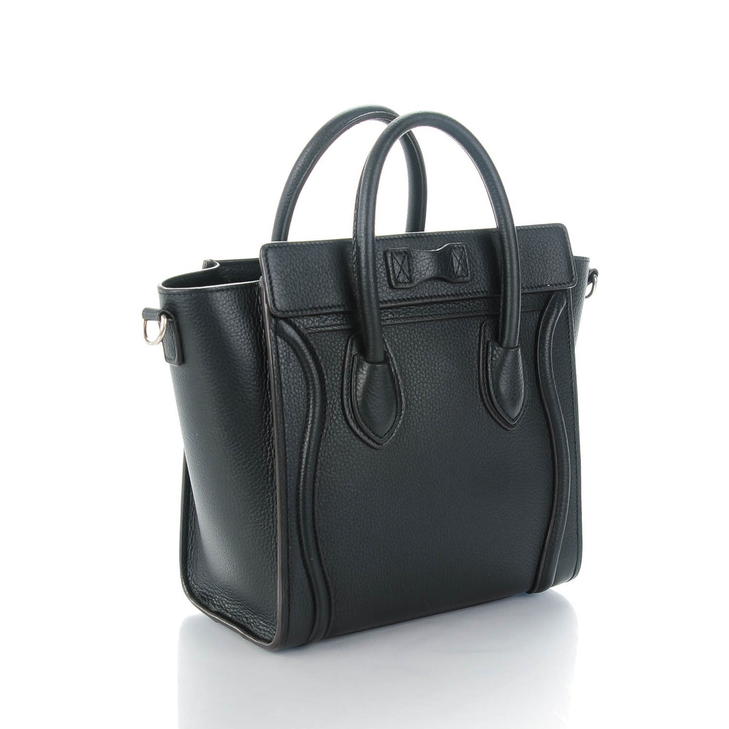 Drummed Calfskin Nano Luggage Black