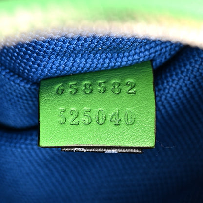 Gucci Calfskin GG Tennis Bi-Color Embossed Belt Bag Joy Green Joy Blue 7 of 11