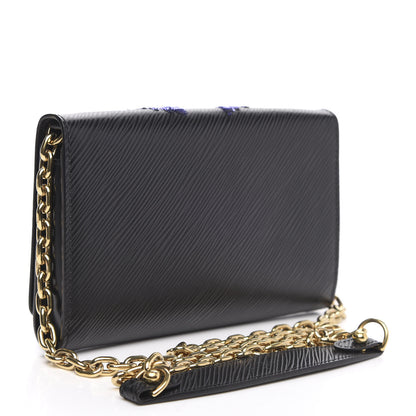 Louis Vuitton Epi Sequin Bird Twist Chain Wallet PM Black 3 of 9