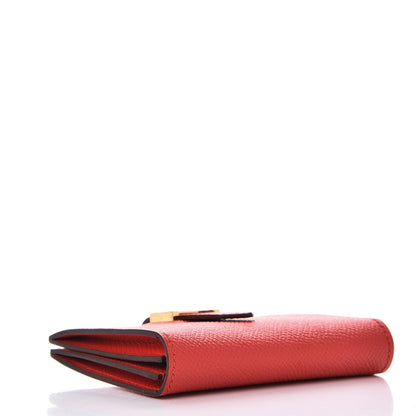 Hermes Epsom Bearn Card Holder Wallet Rouge Tomate 4 of 8