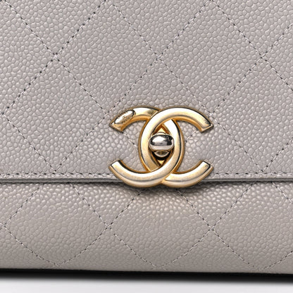 Chanel Grained Calfskin Stitched Flap Grey 10 of 12