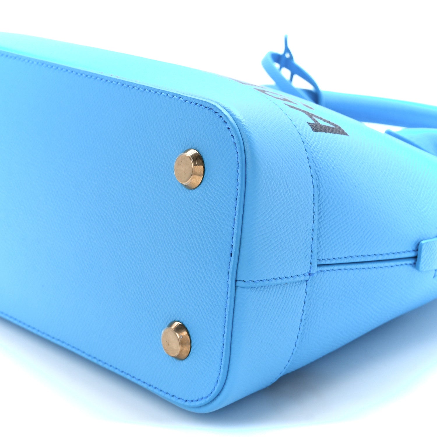 Balenciaga Signature Grained Calfskin Logo S Ville Top Handle Bag Bleu Turquoise 10 of 10