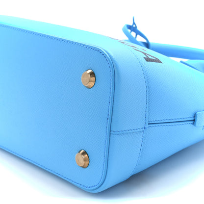 Balenciaga Signature Grained Calfskin Logo S Ville Top Handle Bag Bleu Turquoise 10 of 10