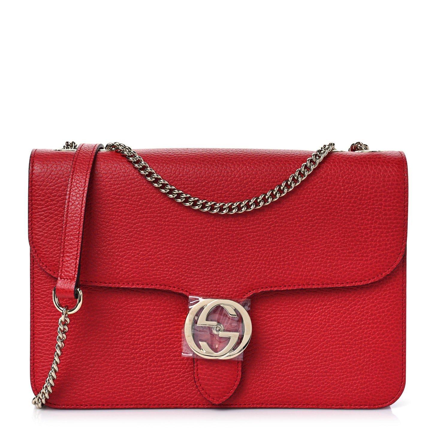 Dollar Calfskin Interlocking G Shoulder Bag Red