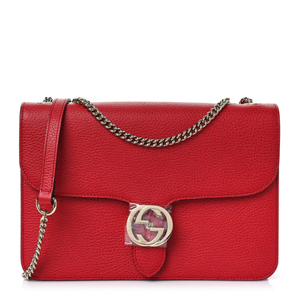 Gucci Dollar Calfskin Interlocking G Shoulder Bag Red 1 of 9