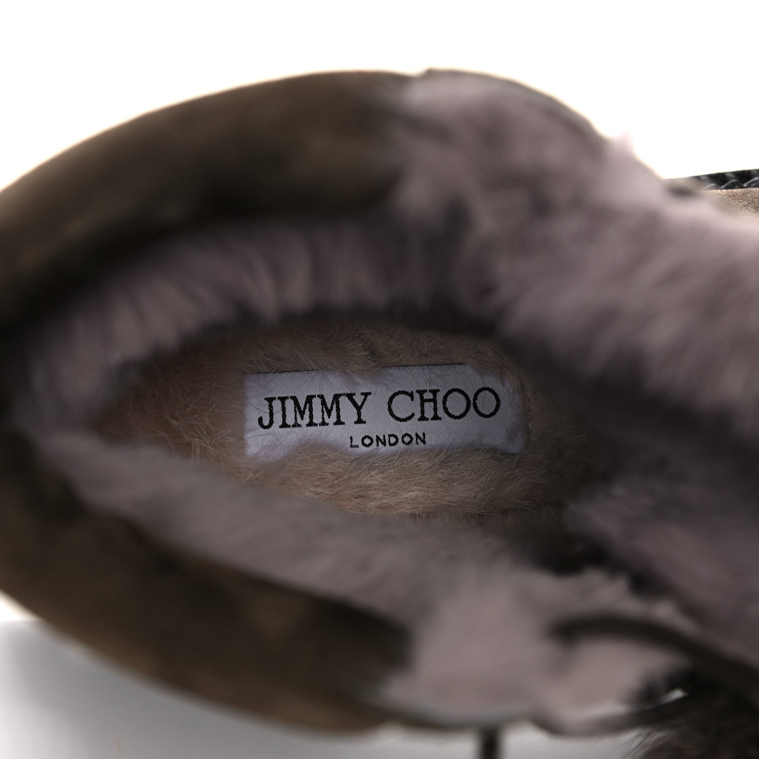 Jimmy Choo Suede Rabbit Fur Pom Pom Elba Flat Boots 37.5 Mink 8 of 10