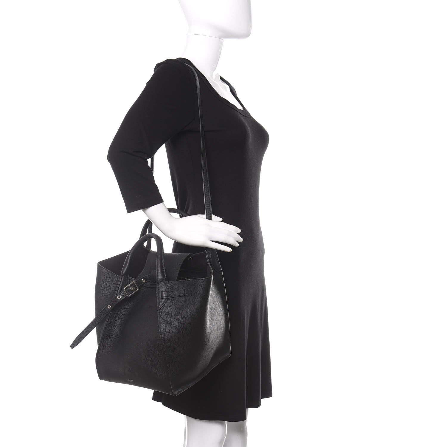 Celine Supple Grained Calfskin Small Long Strap Big Bag Anthracite 2 of 9