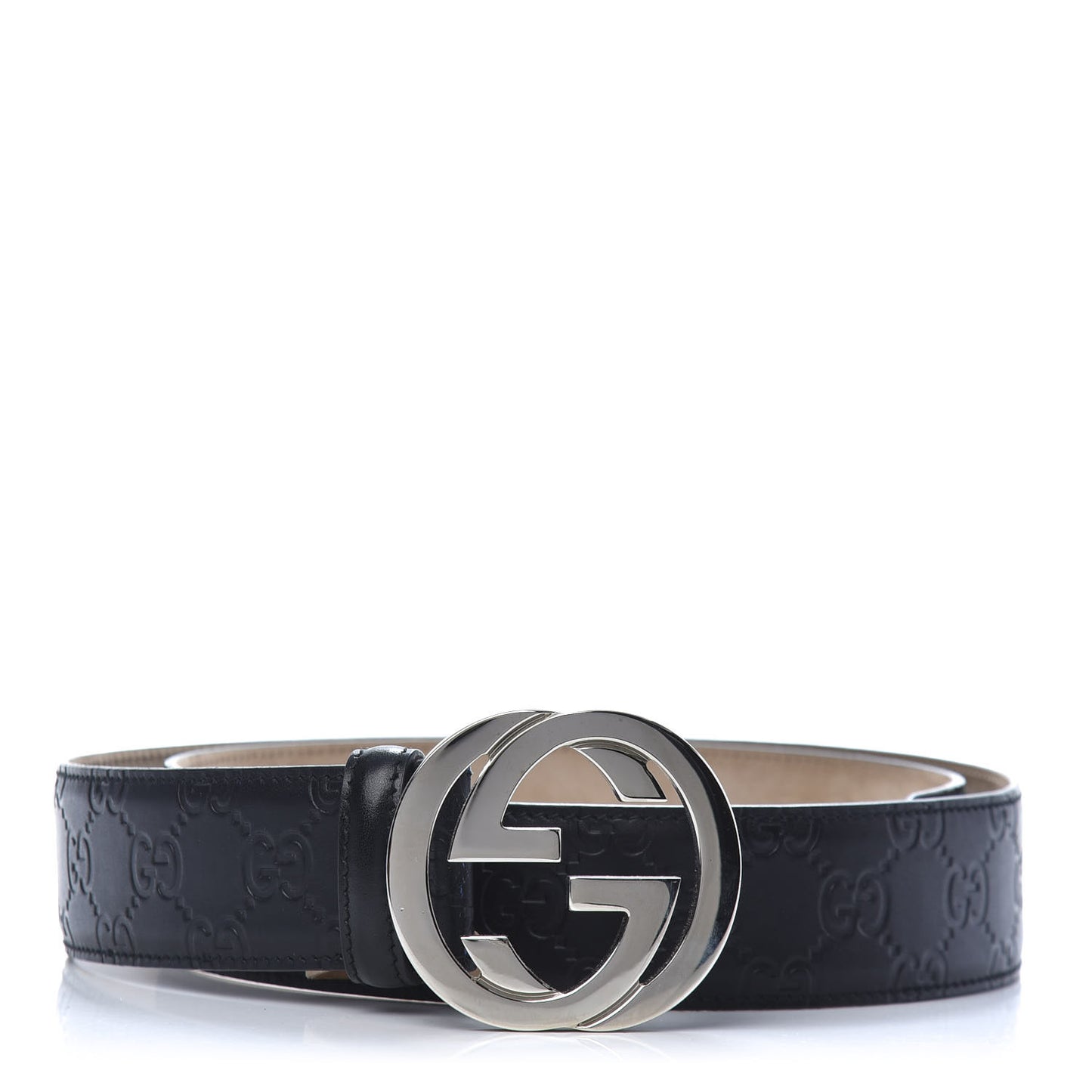Guccissima Signature Interlocking G 40mm Belt 95 38 Black