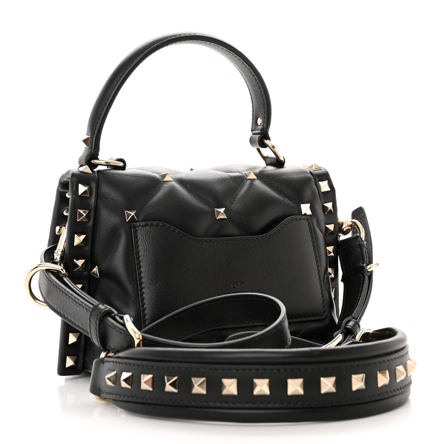 Nappa Mini Candystud Top Handle Bag Black
