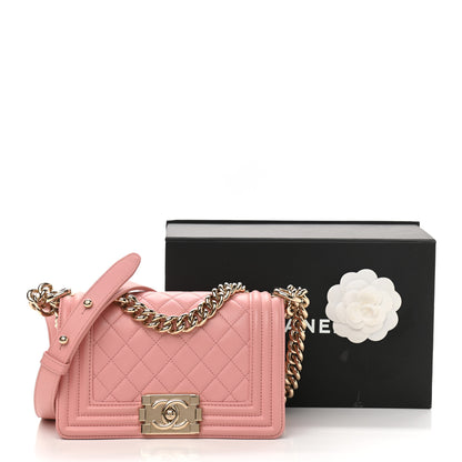 Chanel Lambskin Quilted Small Boy Flap Pink 12 of 12