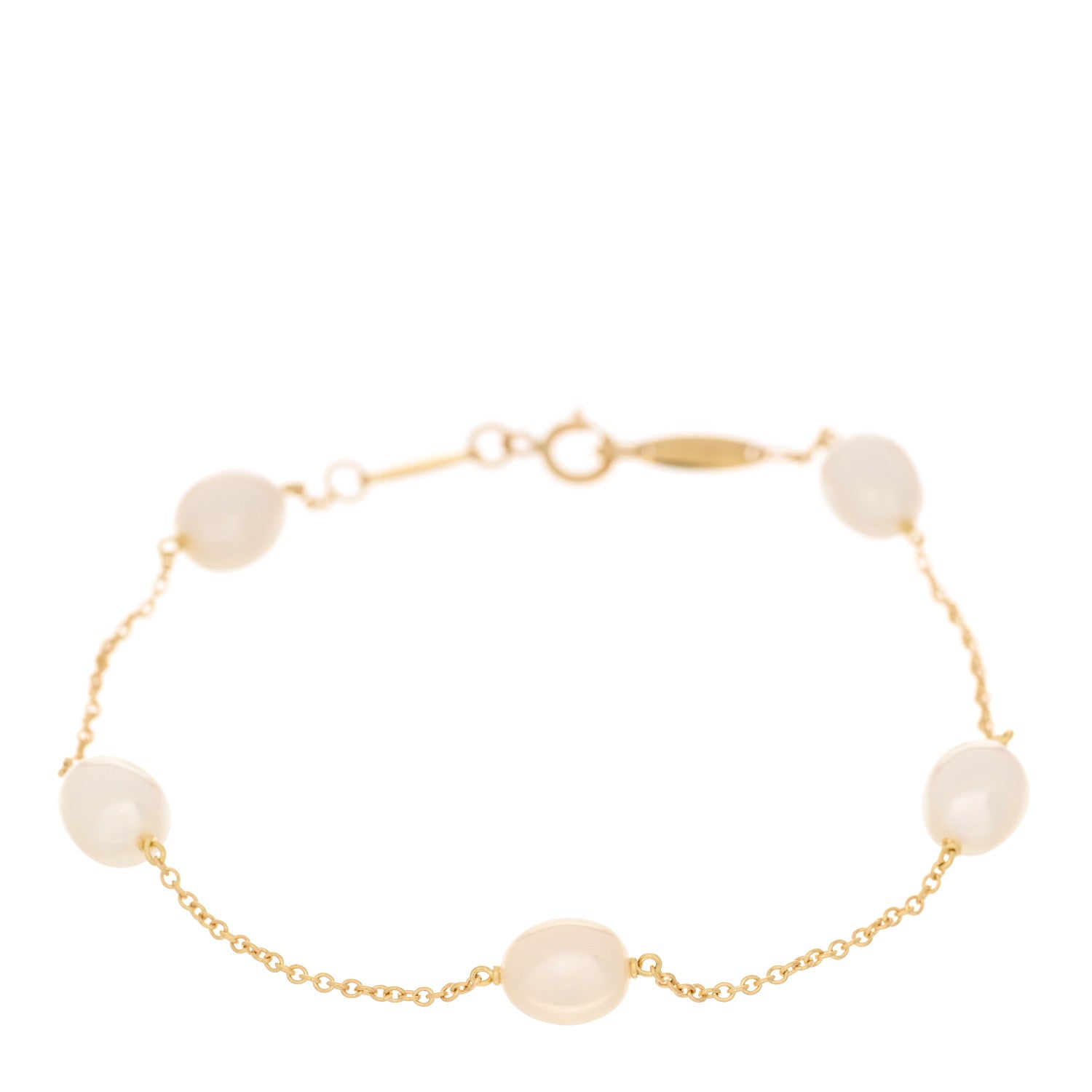 Tiffany 18K Yellow Gold Pearl 6-6.5mm Elsa Peretti Pearls By The Yard Bracelet 1 of 4