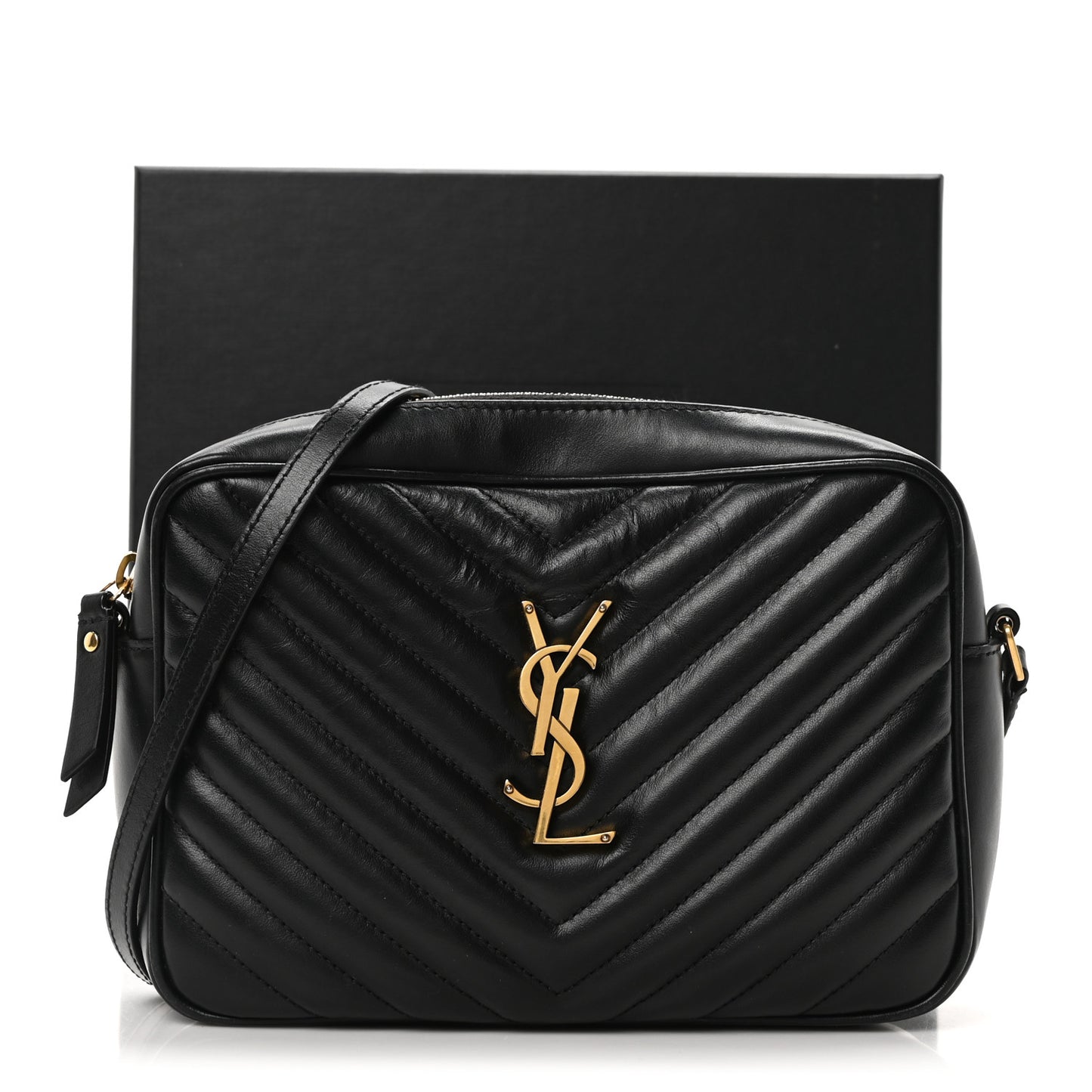 Calfskin Matelasse Monogram Lou Camera Bag Black