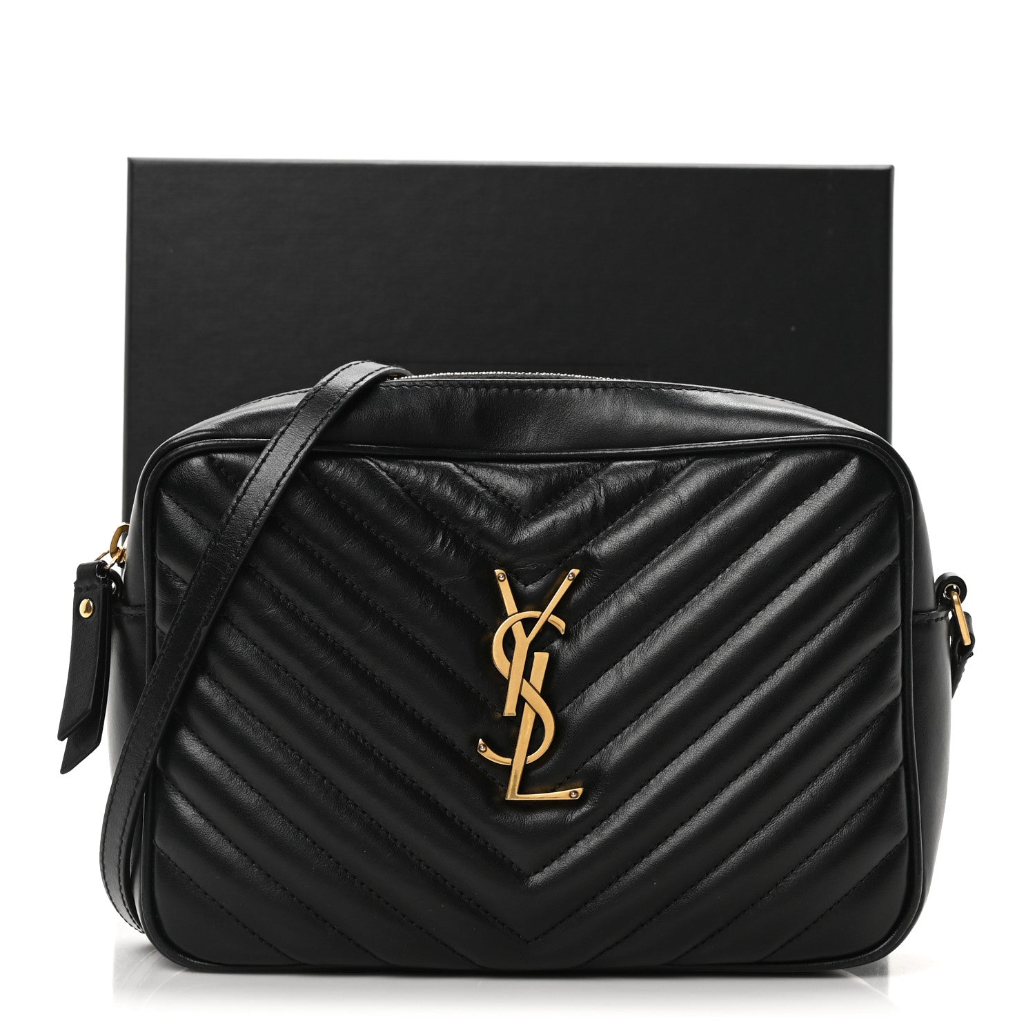 Saint Laurent Calfskin Matelasse Monogram Lou Camera Bag Black 11 of 11