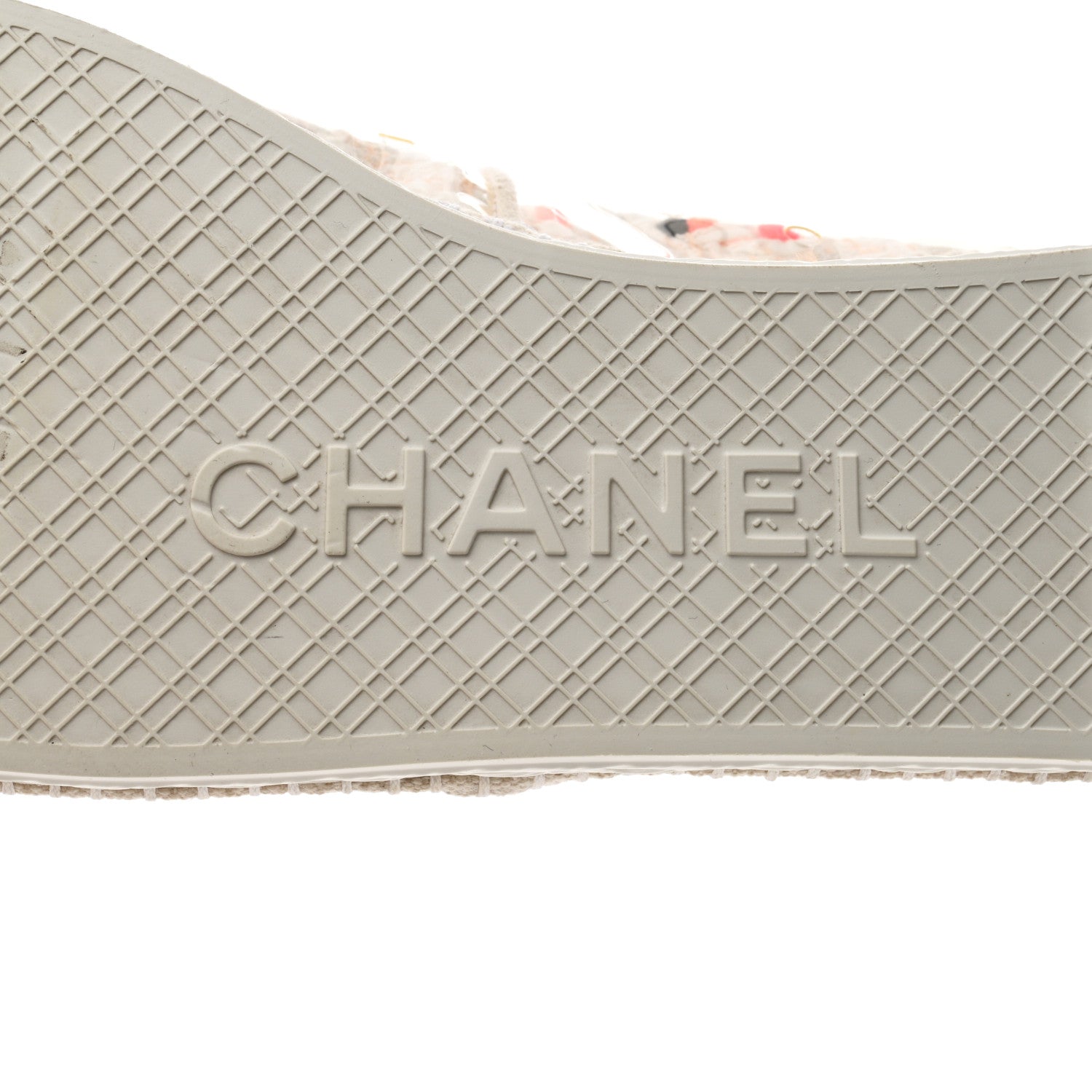 Chanel PVC Tweed CC Espadrilles 39 Coral White Transparent 8 of 9