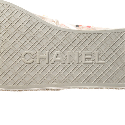 Chanel PVC Tweed CC Espadrilles 39 Coral White Transparent 8 of 9
