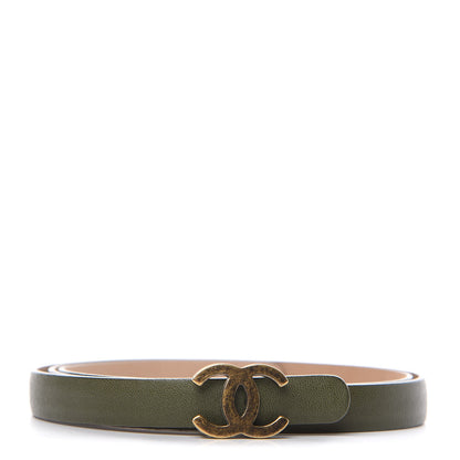 Chanel Grained Calfskin CC Belt 85 34 Green 1 of 4