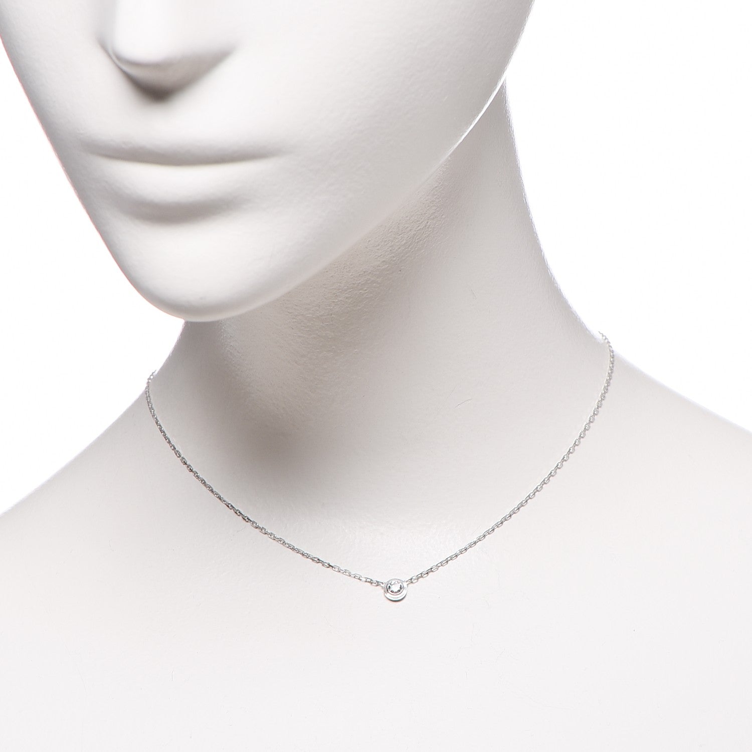 Cartier 18K White Gold Diamond LM D'Amour Pendant Necklace 5 of 10