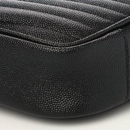 Saint Laurent Grain De Poudre Matelasse Monogram Mini Lou Camera Bag Black 10 of 11