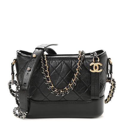 Chanel Aged Calfskin Quilted Small Gabrielle Hobo Black 1 of 10
