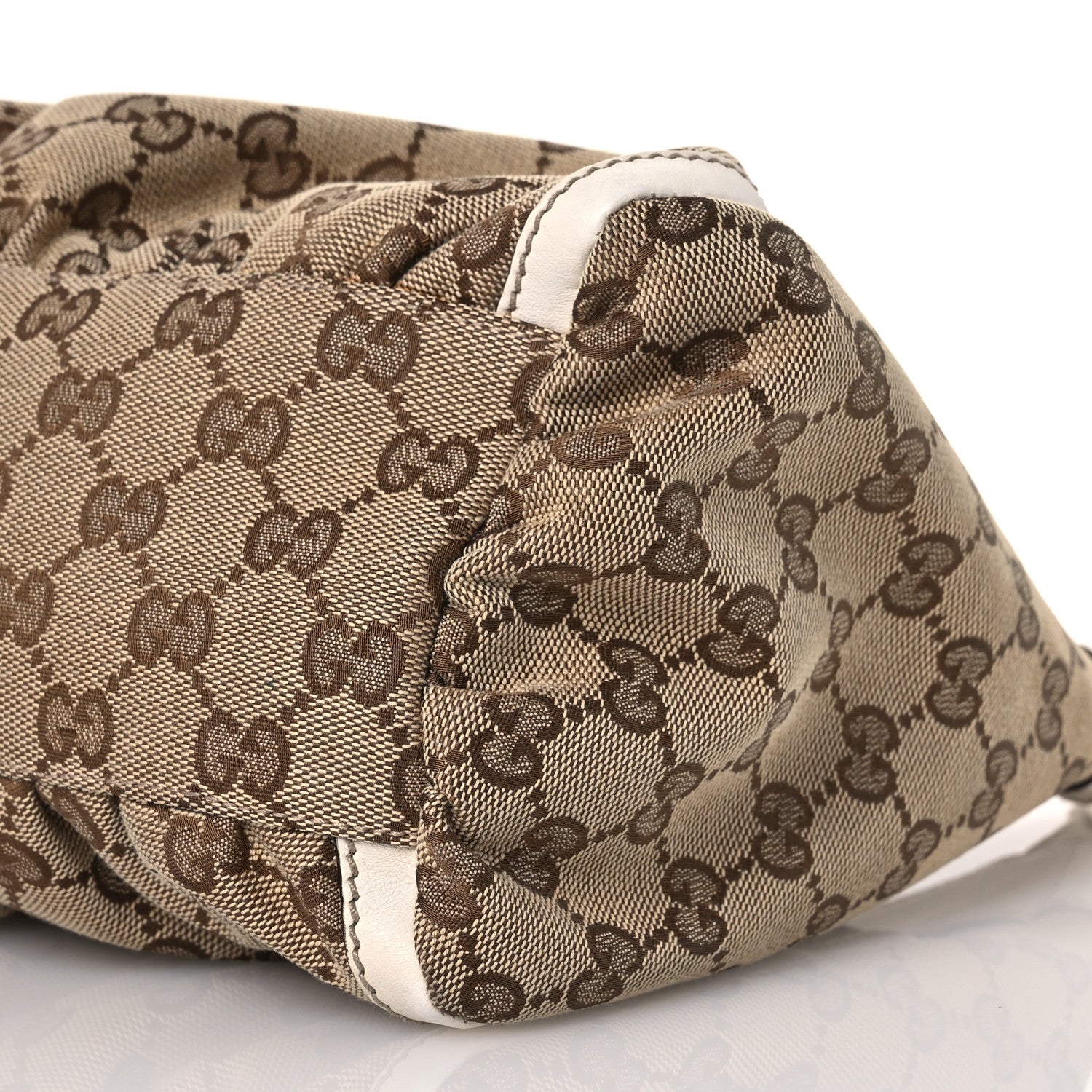 Gucci Monogram Medium D Gold Ring Hobo White 11 of 17