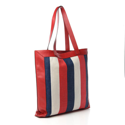 Gucci Canvas Calfskin Sylvie Stripe Logo Mens Tote Red White Blue 3 of 10