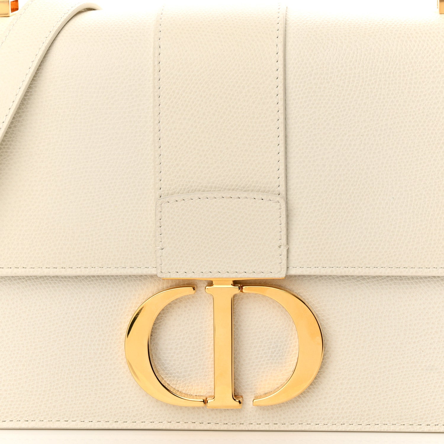 Christian Dior Grained Calfskin 30 Montaigne Flap Bag Latte 10 of 12
