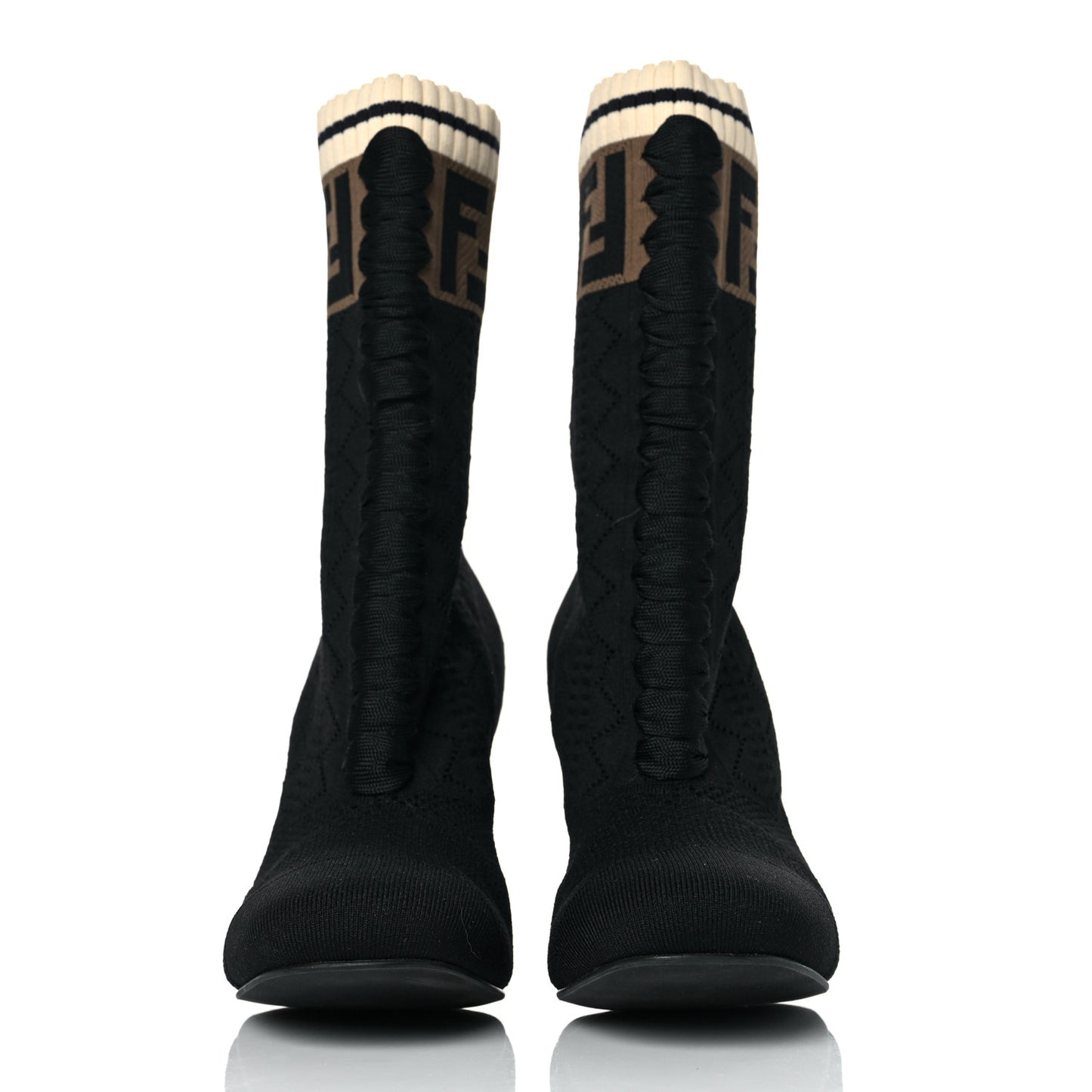 Stretch Fabric FF Reloaded Openwork Rockoko Sock Boots 36.5 Black Tobacco Marino