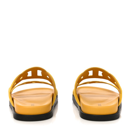 Hermes Suede Goatskin Extra Sandals 38 Jaune Sable 6 of 10