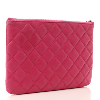 Chanel Lambskin Quilted Medium Cosmetic Case Pink 3 of 7