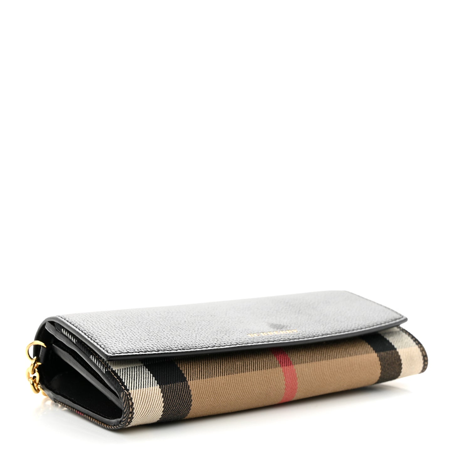 Derby Calfskin House Check Henley Wallet On Chain Black