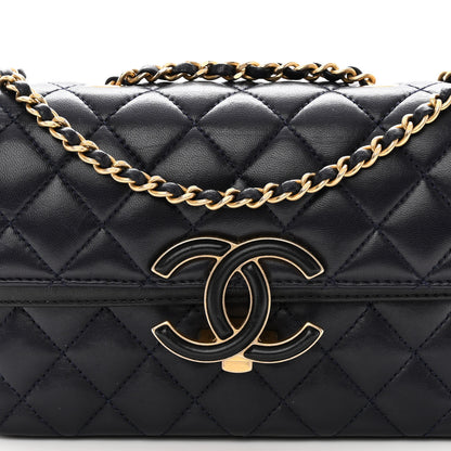 Chanel Lambskin Quilted Small CC Chic Flap Black 7 of 9