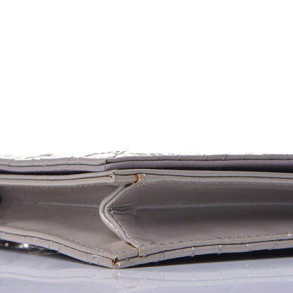 Christian Dior Patent Cannage Rendezvous Chain Wallet Grey 7 of 9