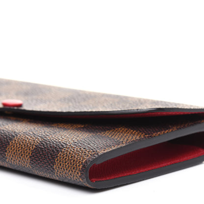 Louis Vuitton Damier Ebene Emilie Wallet Red 8 of 9